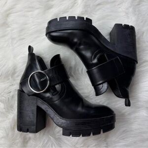 Zara Black Platform Heeled Boots